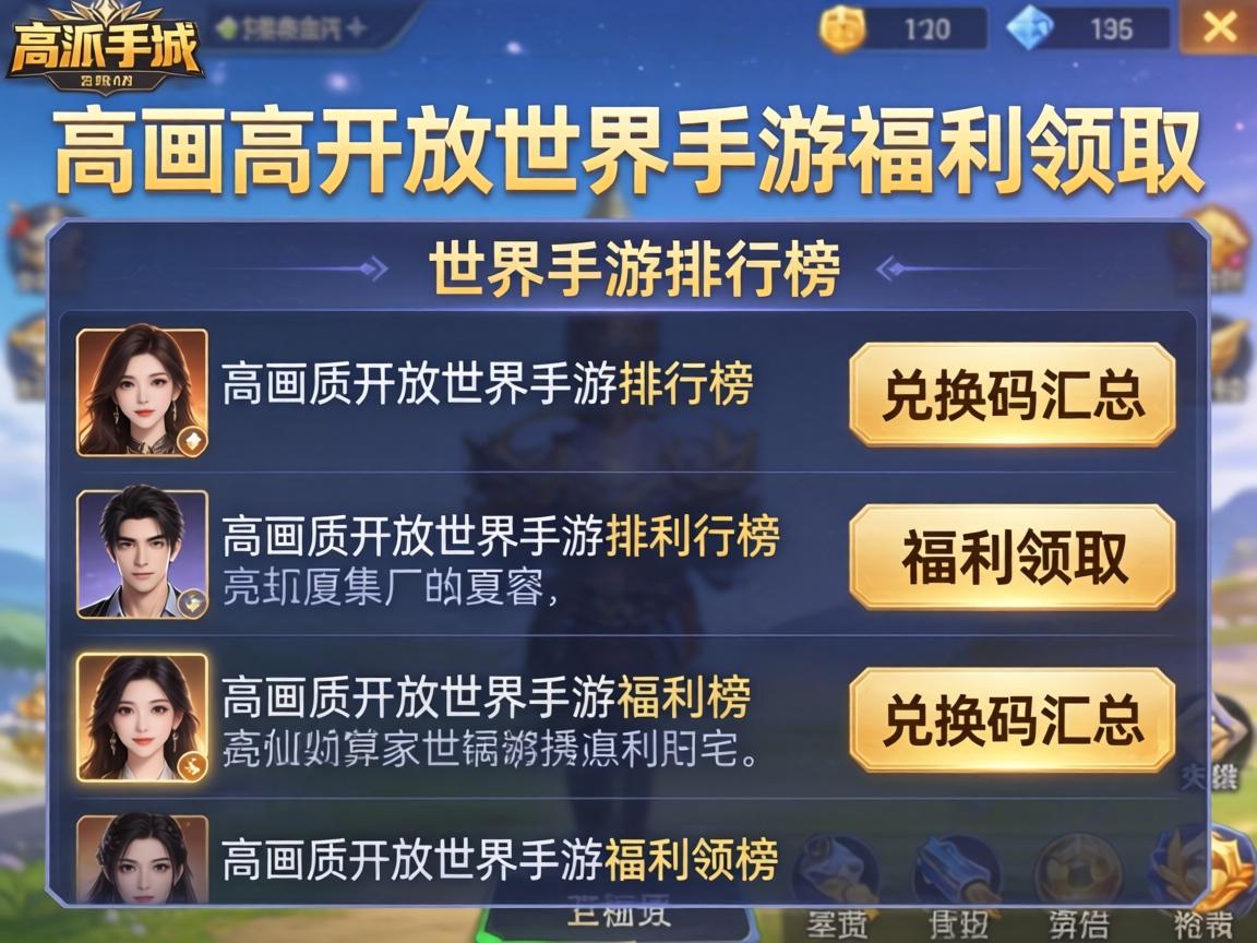 高画质开放世界手游排行榜 高画质开放世界手游福利领取 兑换码汇总